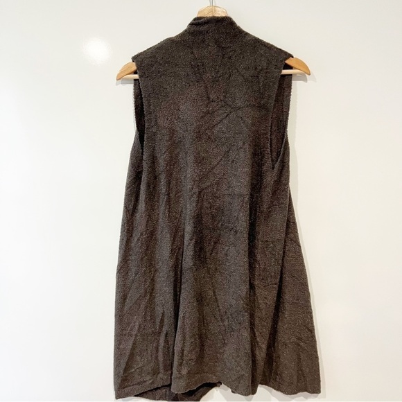 Barefoot Dreams Bamboo CozyChic Lite Calypso Vest drape front Cocoa Brown - Picture 3 of 7